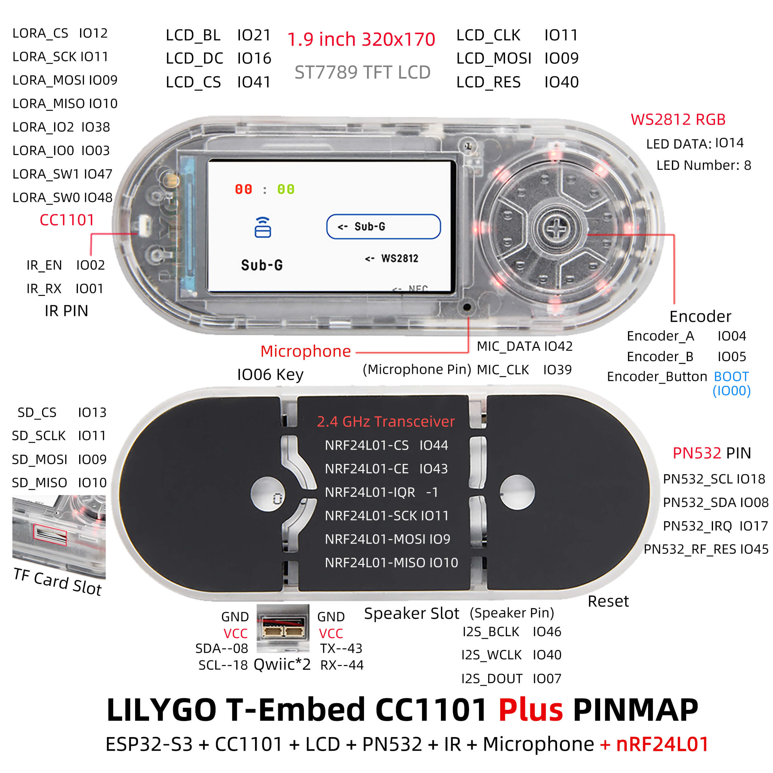 Модуль T-Embed CC1101 Plus Internal Antenna (K268) Модуль T-Embed CC1101 Plus Internal Antenna (K268)