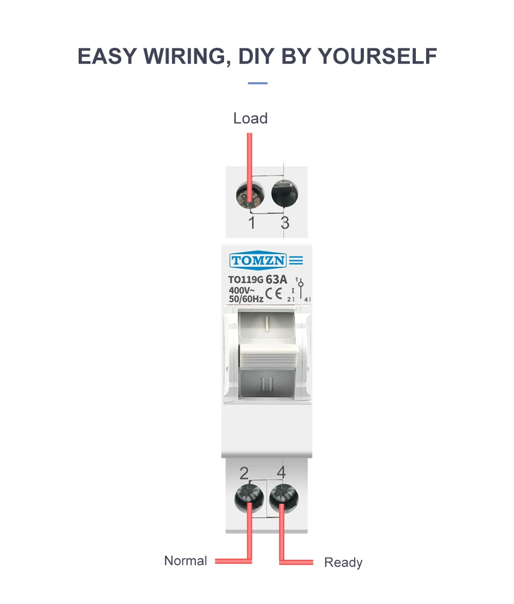 Однополюсний 1P ручний механічний перемикач джерела живлення MTS Dual Power Manual Transfer Isolating Switch  Interlock Circuit Breaker TO119G 63A