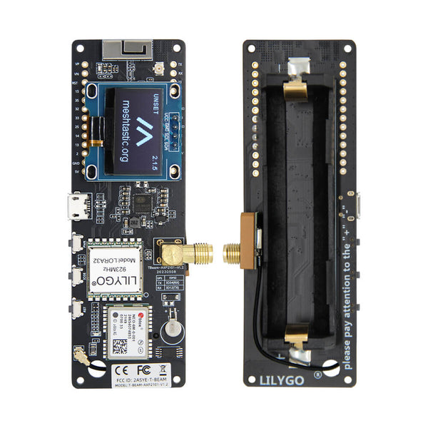 LILYGO® TTGO Meshtastic T-Beam V1.2 ESP32 LoRa 433MHz Solder OLED