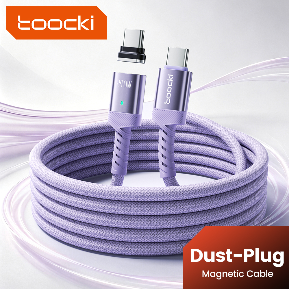 Провід USB type-C / USB type-C магнітний 240W, чорний, 2 метр Провід USB type-C / USB type-C магнітний 240W, чорний, 2 метр
