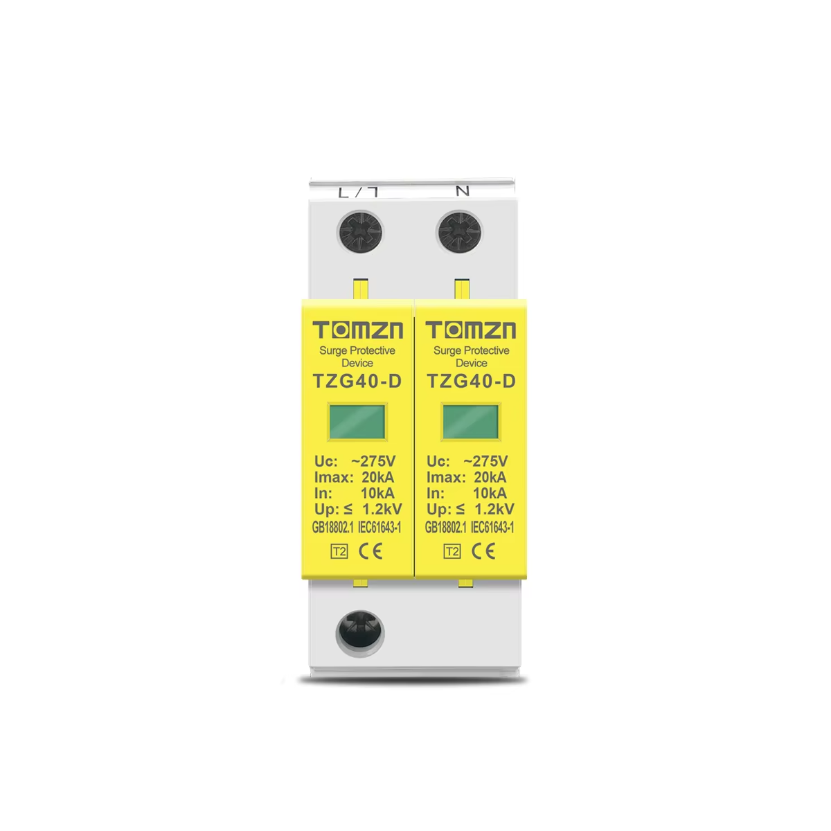 Пристрій захисту від імпульсних перенапруг 2P AC SPD TZG40-D(10KA-20KA) 275V