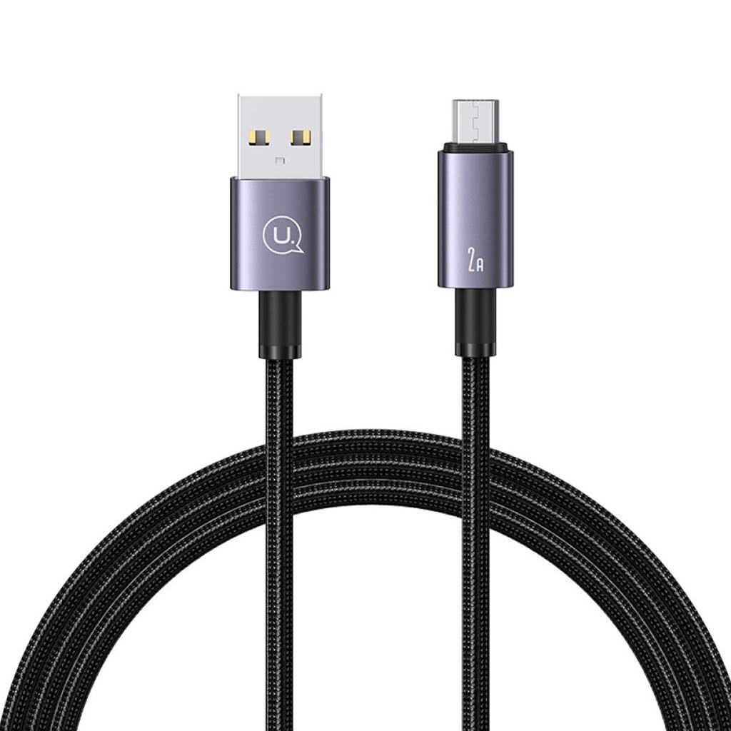 Кабель USBA-plug - USBmicro - plug довжина 2м, сірий (Usams US-SJ670)