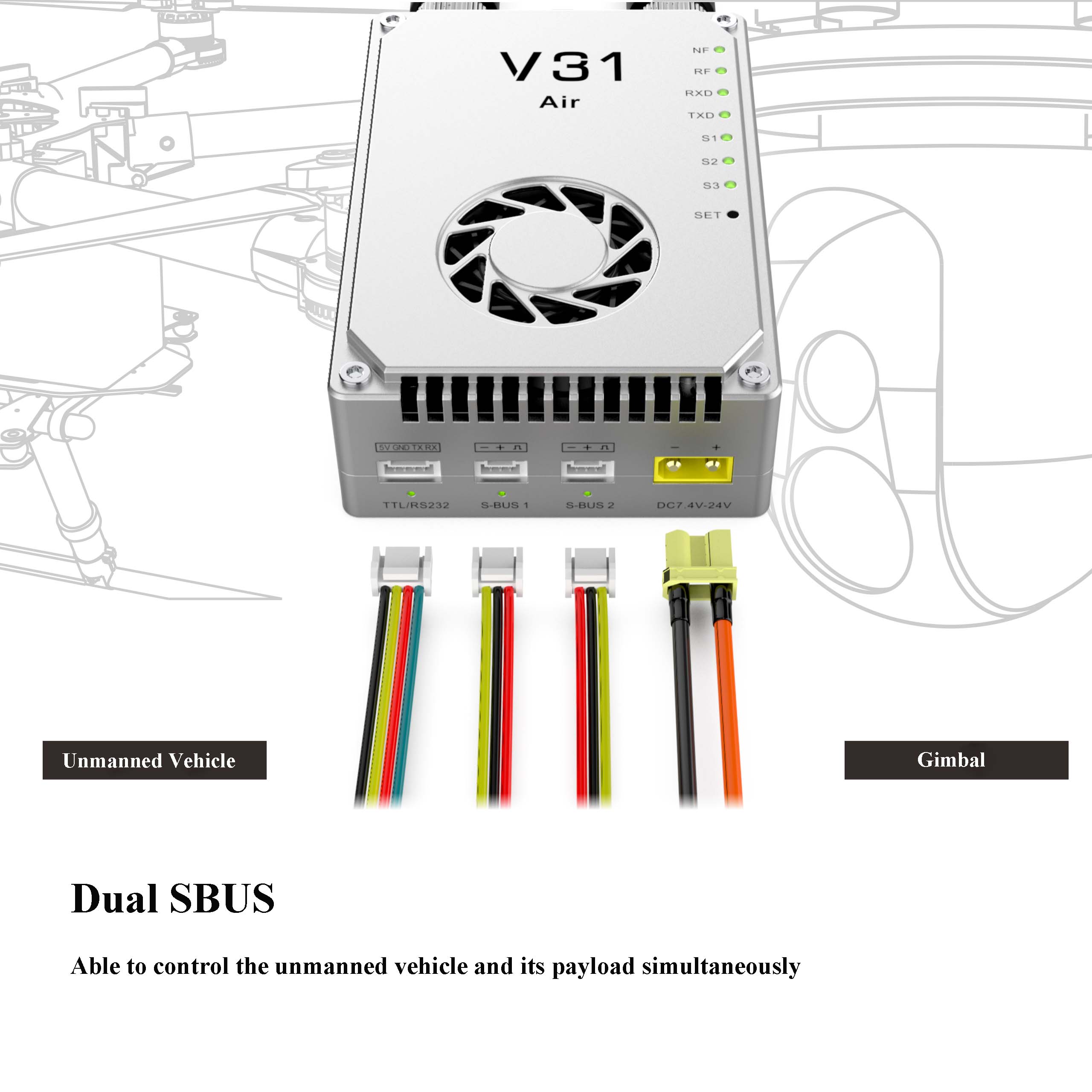 V31C Набір для зв'язку V31C : відео, телеметрія, управління - 5 км