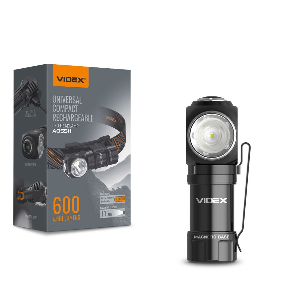 Портативний світлодіодний ліхтарик 10Вт 600Lm, VIDEX