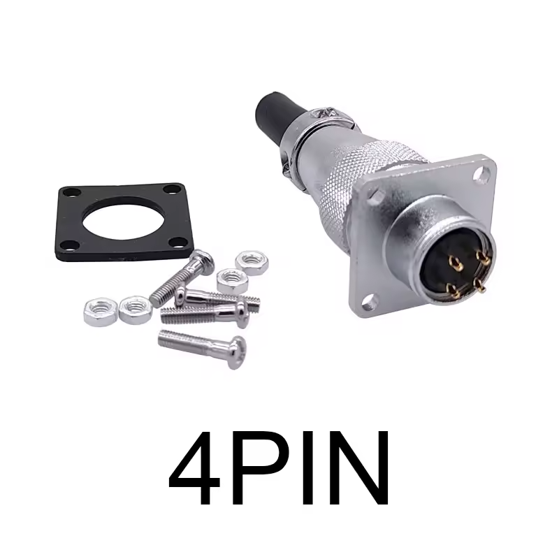 Роз'єм WS16-4, комплект "мама"+ "тато", квадратний фланець