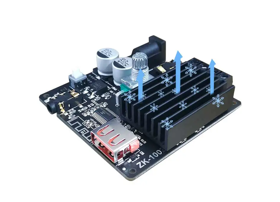 Стерео аудіо підсилювач з Bluetouth 5.0, 100W + 100W ZK-1002M