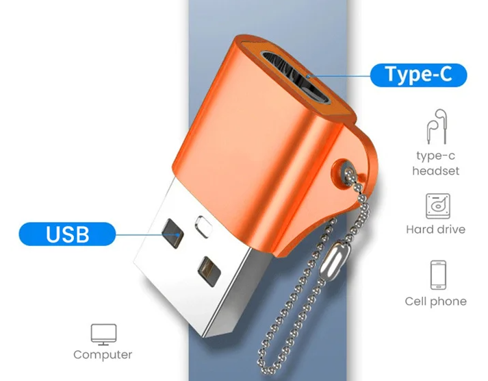 Перехідник з USB-A 3.0 в USB type-С, 10Gbps, 240W
