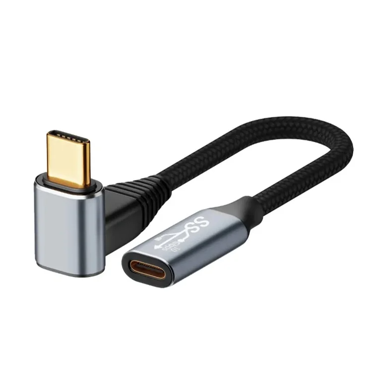 Провід USB type-C male кутовий / USB type-C female , PD100W 1,5m