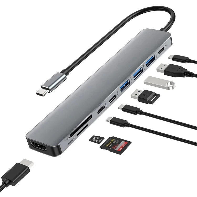 Концентратор USB 3.0, type-С HUB 9в1