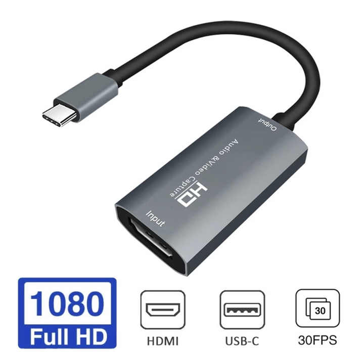 Портативна карта відеозахоплення 1920×1080P з USB-C