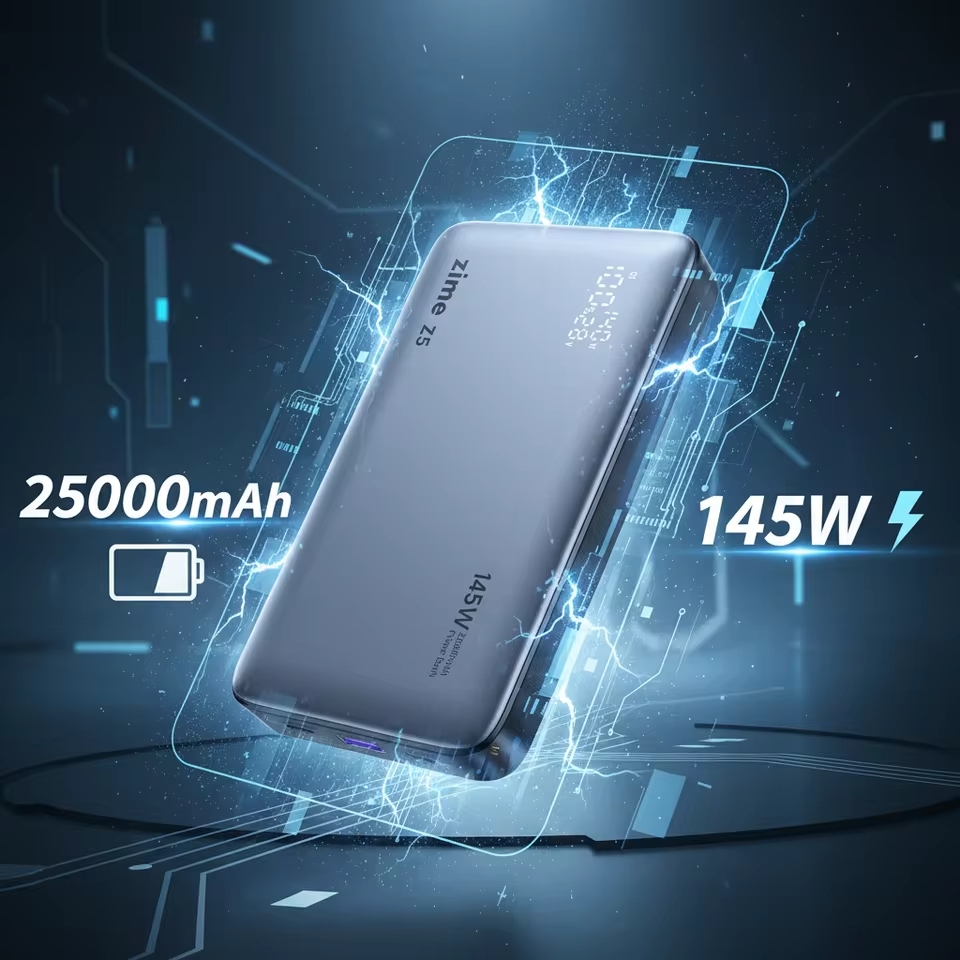 Power Bank zime Z5 25000mAh 90Wh (14000mAh @ 5V/6A) 145W max Black (B145W2C1A – zime) Power Bank zime Z5 25000mAh 90Wh (14000mAh @ 5V/6A) 145W max Black (B145W2C1A – zime)