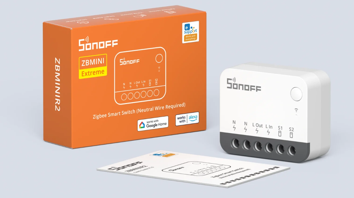 Компактний одноканальний Zigbee 3.0 перемикач, ZBMINIR2 Switch (6920075743142 – Sonoff)