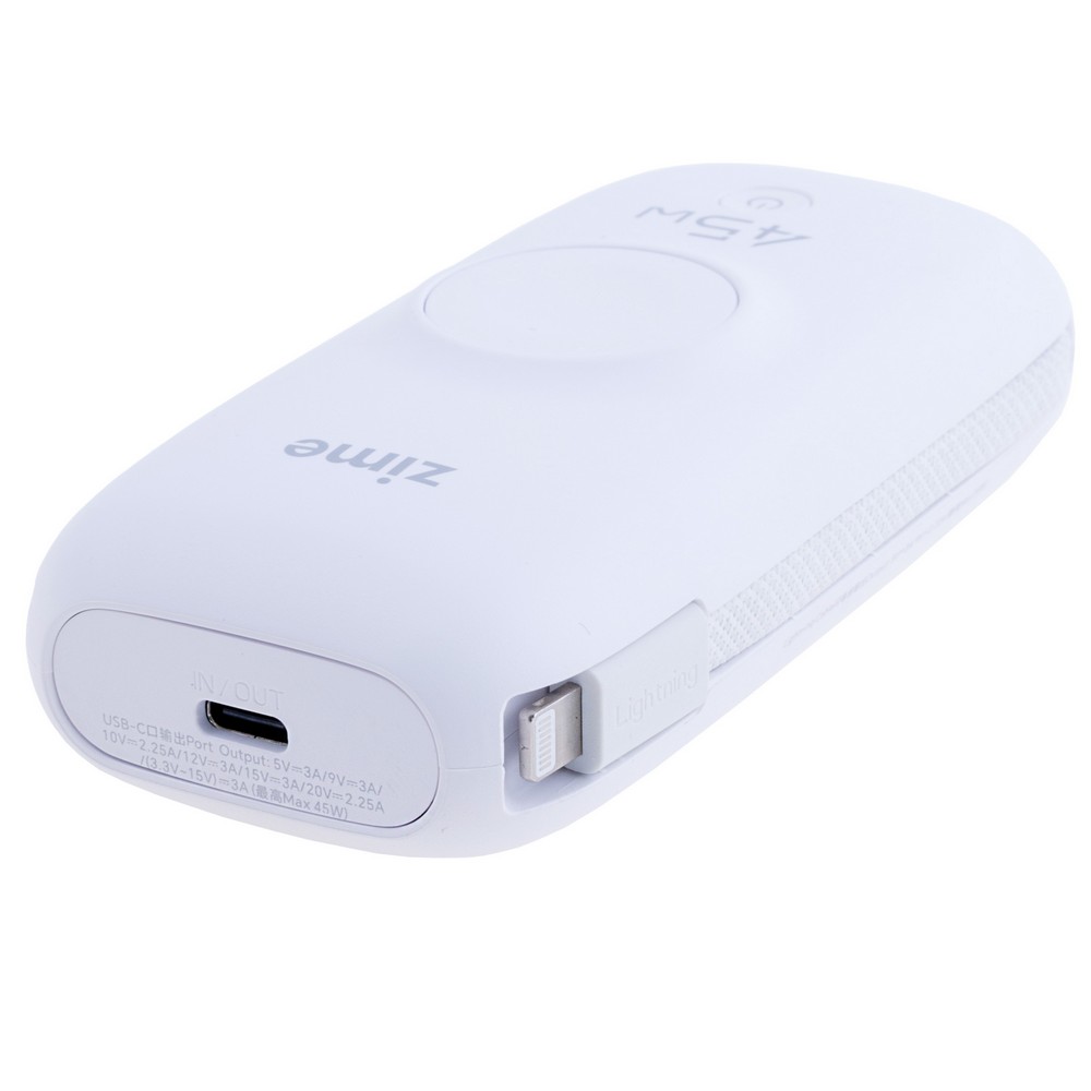 Power Bank A3 10000mAh 36Wh, 5700mAh @ 5V/3A 45W max White, zime