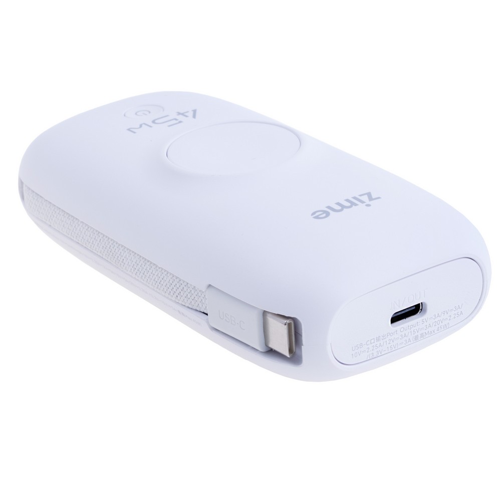 Power Bank A3 10000mAh 36Wh, 5700mAh @ 5V/3A 45W max White, zime