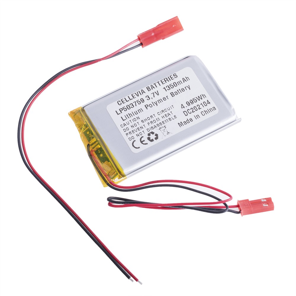 LiPo 1350 mAh, 3,7V, 5x37x59мм Cellevia акумулятор літій-полімерний ACCU-LP503759/CL