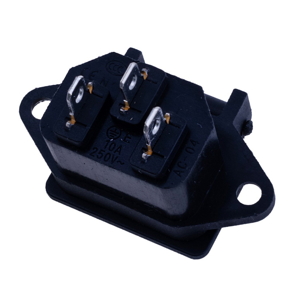 Розетка живлення AC на корпус, з захисною кришкою, AS-05C