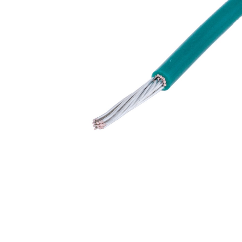Провід багатожильний луджений AF-200 (0.5mm2, мідь PTFE) зелений Провід багатожильний луджений AF-200 (0.5mm2, мідь PTFE) зелений