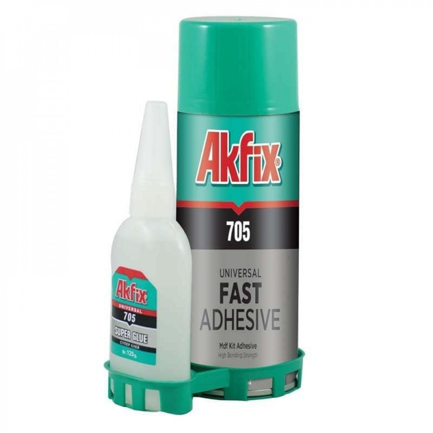 Клей універсальний двухкомпонентний з активатором Akfix 705, 500мл+125г