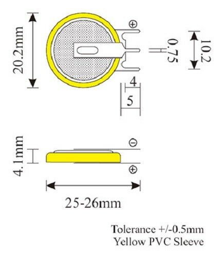 Li-Ion 60mAh, 3,7V, 2032  літій-іонний аккумулятор 3 ніжки LIR2032H-1GV