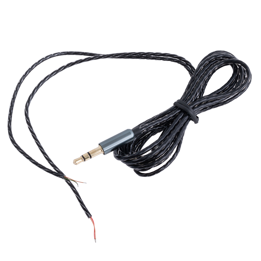 Аудіо (3.5мм/3 полюси) кабель (1.2м) для ремонту навушників, чорний