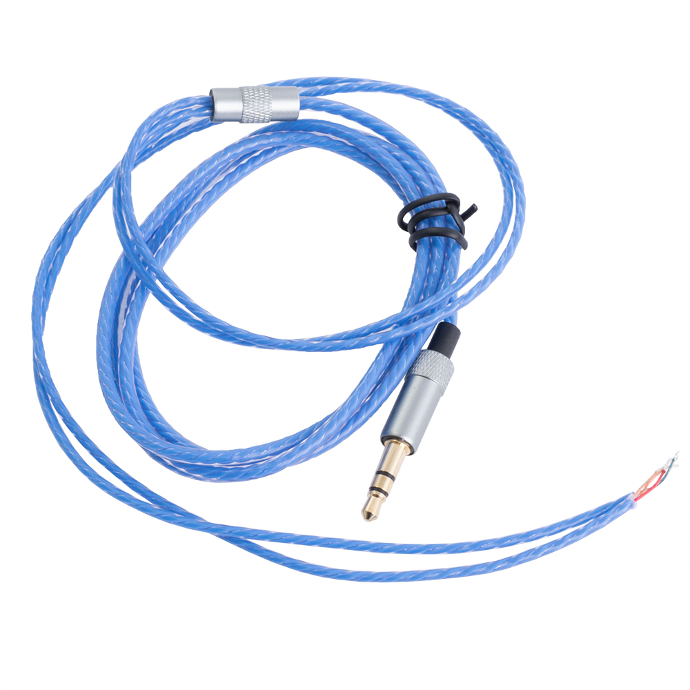 Аудіо (3.5мм/3 полюси) кабель (1.2м) для ремонту навушників, синій