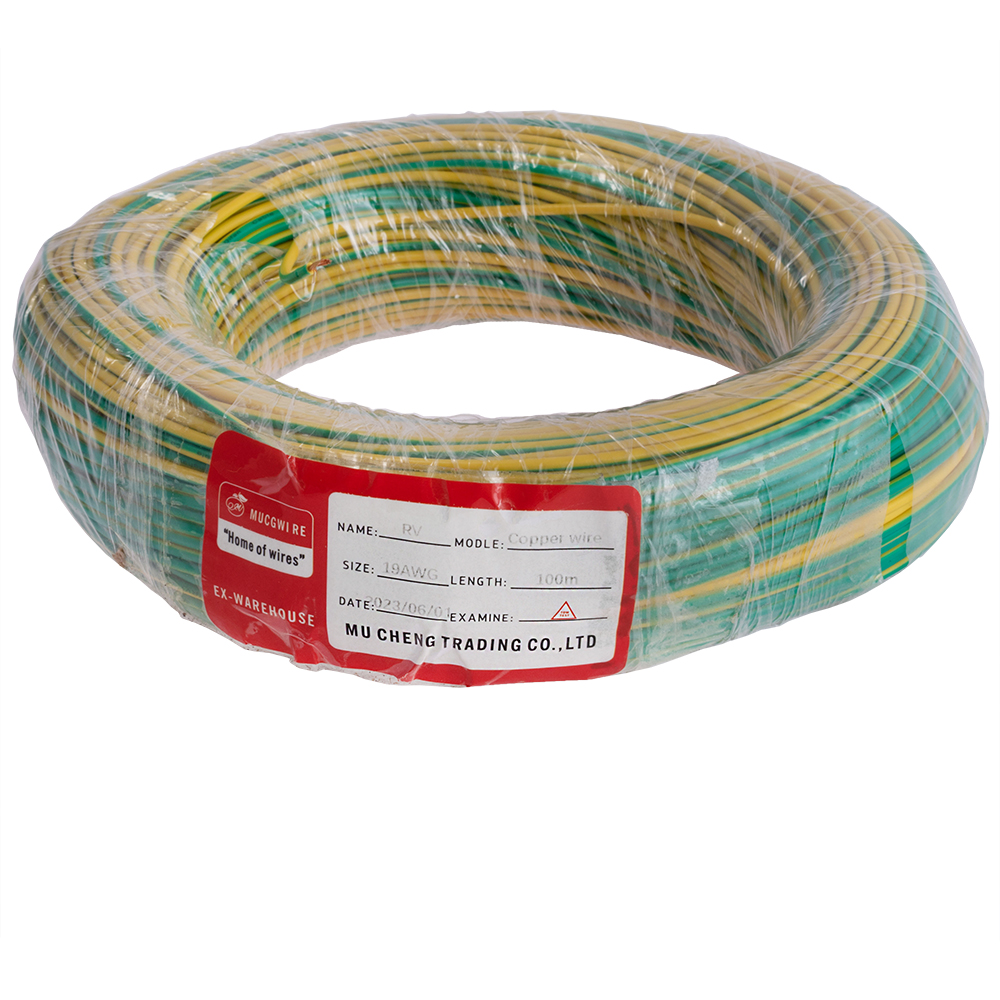 Провід багатожильний 0.75mm² (19AWG/24xD0.20мм, мідь, PVC), жовто-зелений