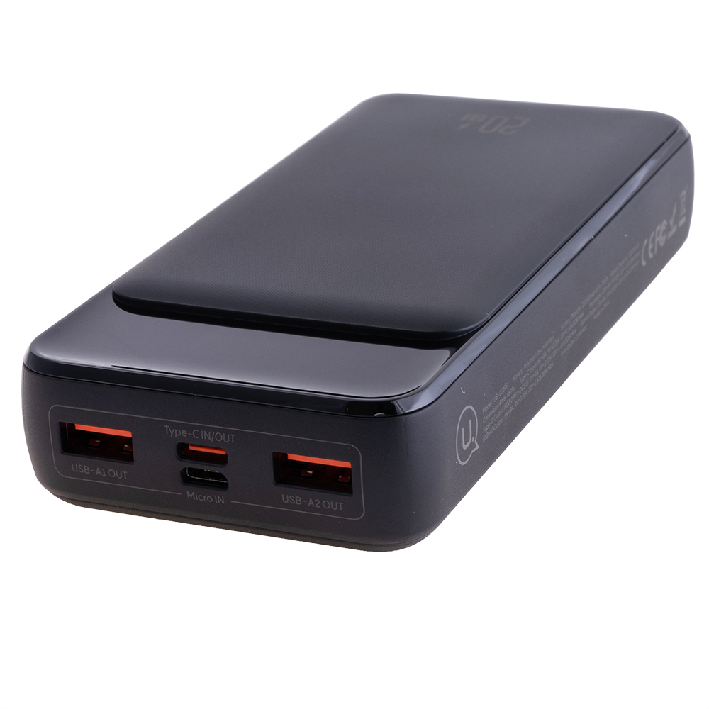 Power Bank 20000mAh (Rated Capacity: 12000mAh) US-CD199 PD20W+QC3.0 чорний (USAMS)