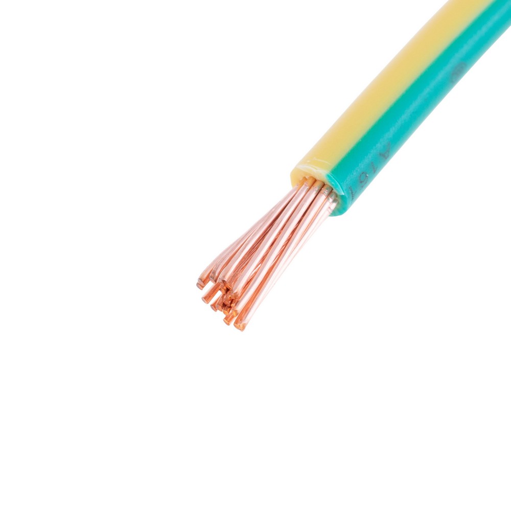 Провід багатожильний 6mm² (10AWG, 19xD0.64mm) жовто-зелений