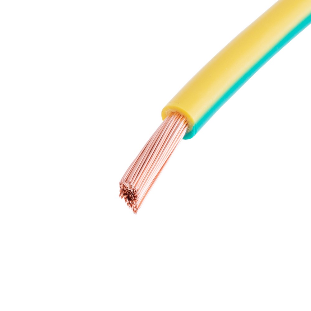 Провід багатожильний 6mm² (10AWG, 84xD0.29mm) жовто-зелений