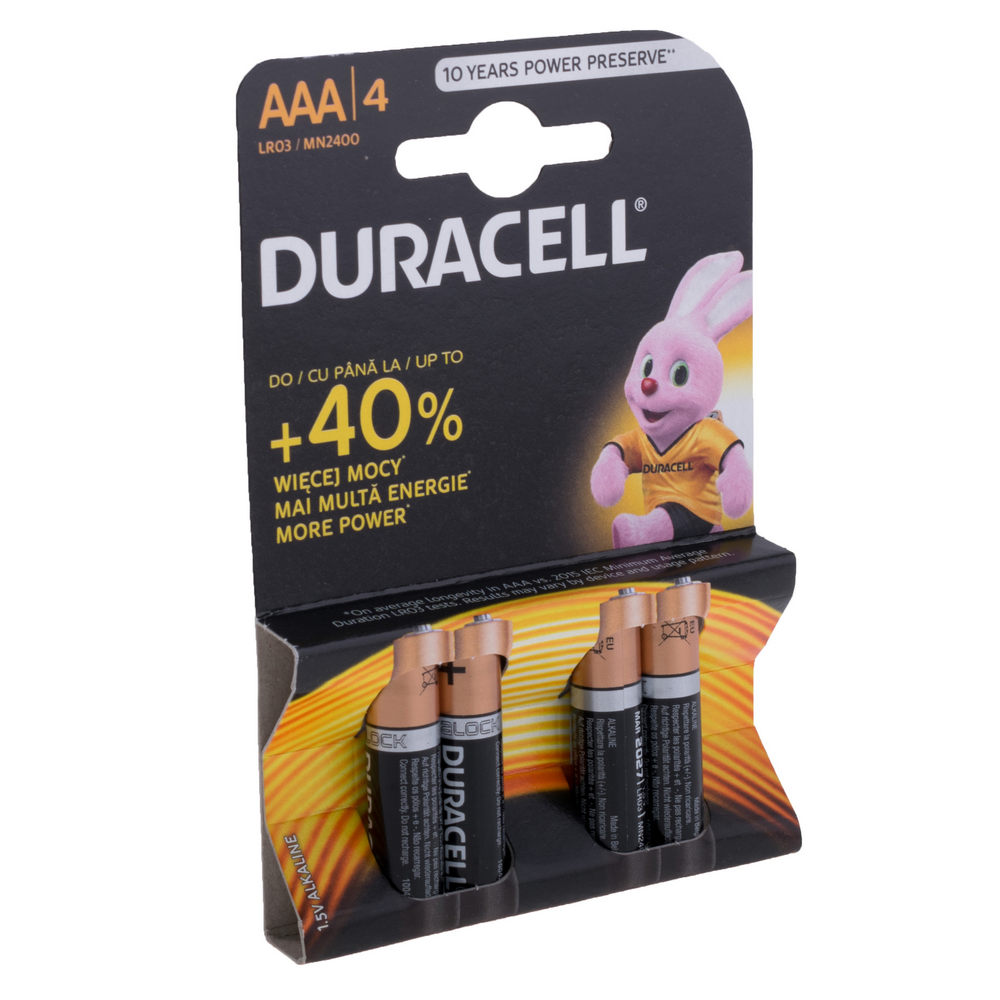 Батарейка AAA лужна 1,5V 1шт. DURACELL BAT-LR03/DR-B4