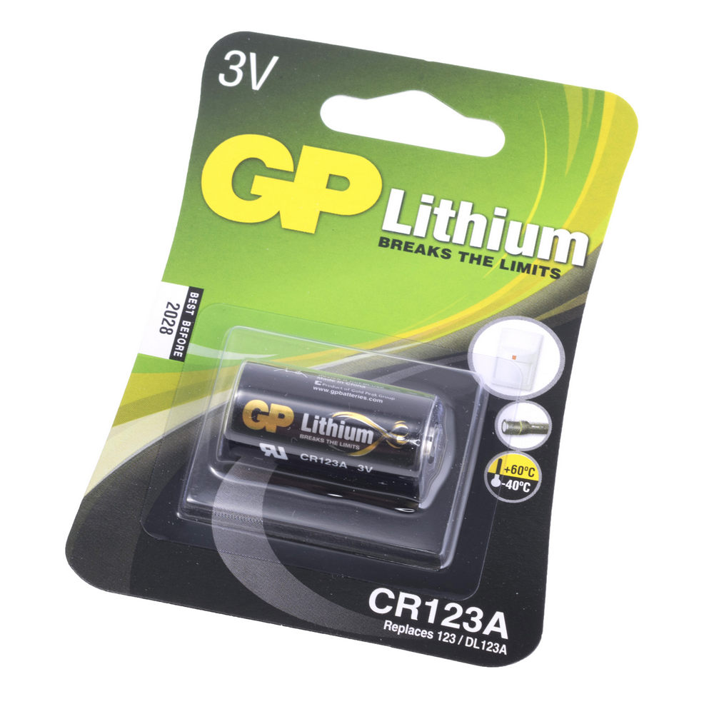 Батарейка CR123 літієва 3V 1шт. GP Batteries CR123A-U1