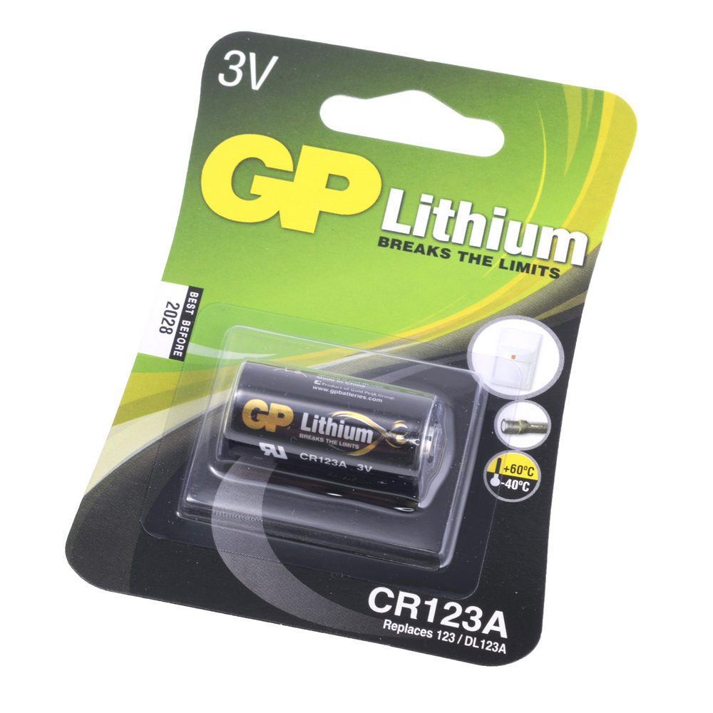 CR123A-U1 GP - Battery: lithium, 3V; CR123A,CR17345; non-rechargeable;  1pcs.; BAT-CR123A