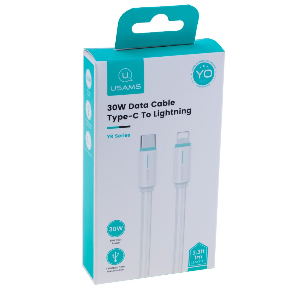 SJ735 30W Type-C To Lightning Bicolor Charging & Data Cable--YR Series 1m (SJ735USB02 White – USAMS) SJ735 30W Type-C To Lightning Bicolor Charging & Data Cable--YR Series 1m (SJ735USB02 White – USAMS)