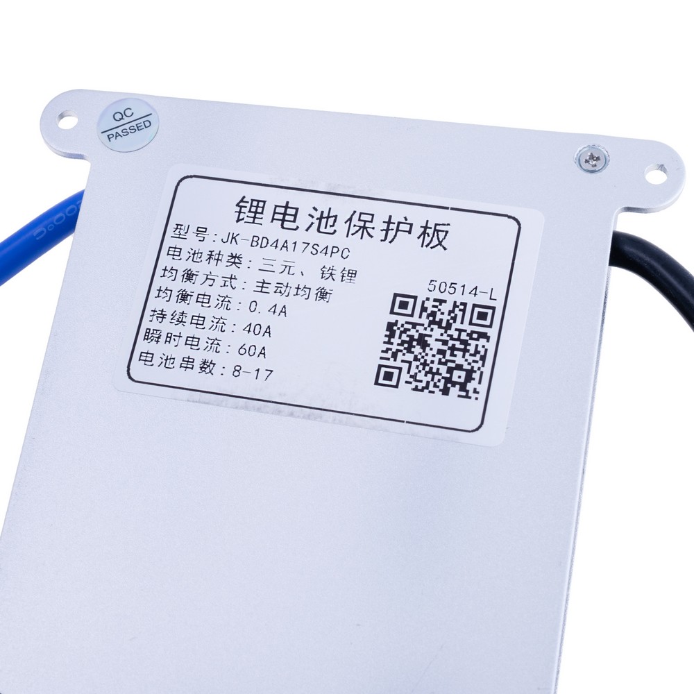 BMS JK-BD4A17S4P-CAN (Li-Ion/LiFePo4/LTO 8S-17S; Balancer 0.4A; Charge/Discharge: 40A; BT/RS485) BMS JK-BD4A17S4P-CAN (Li-Ion/LiFePo4/LTO 8S-17S; Balancer 0.4A; Charge/Discharge: 40A; BT/RS485)