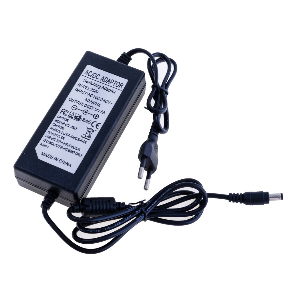 Блок живлення настільний 30W 5V, роз'єм:2.5x5.5mm