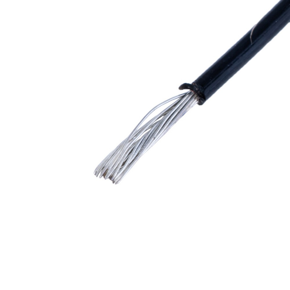 Провід багатожильний луджений AF-200 (0.35mm2, мідь PTFE) чорний Провід багатожильний луджений AF-200 (0.35mm2, мідь PTFE) чорний