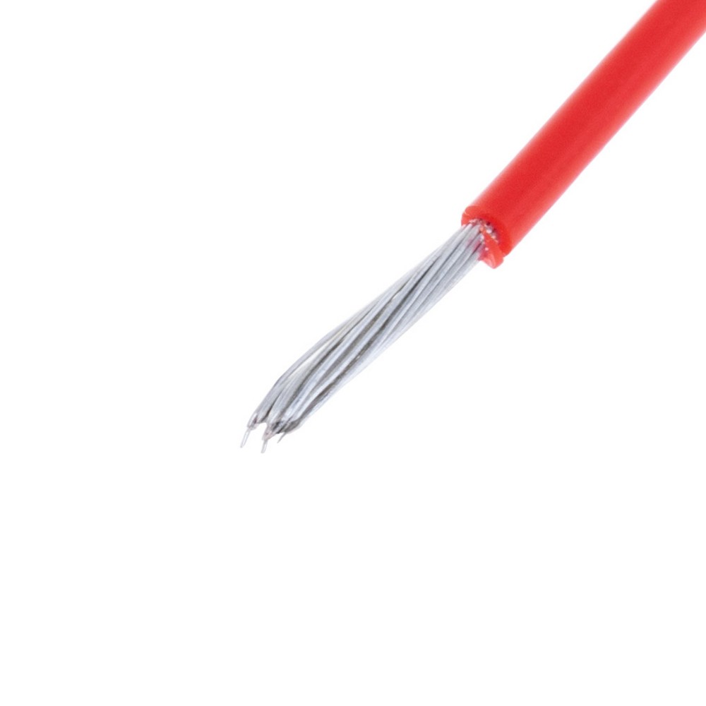 Провід багатожильний луджений AF-200 (0.35mm2, мідь PTFE) червоний