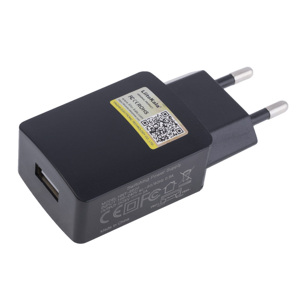 Блок живлення з вилкою 10W 5V, роз'єм:USB, HNT-S520