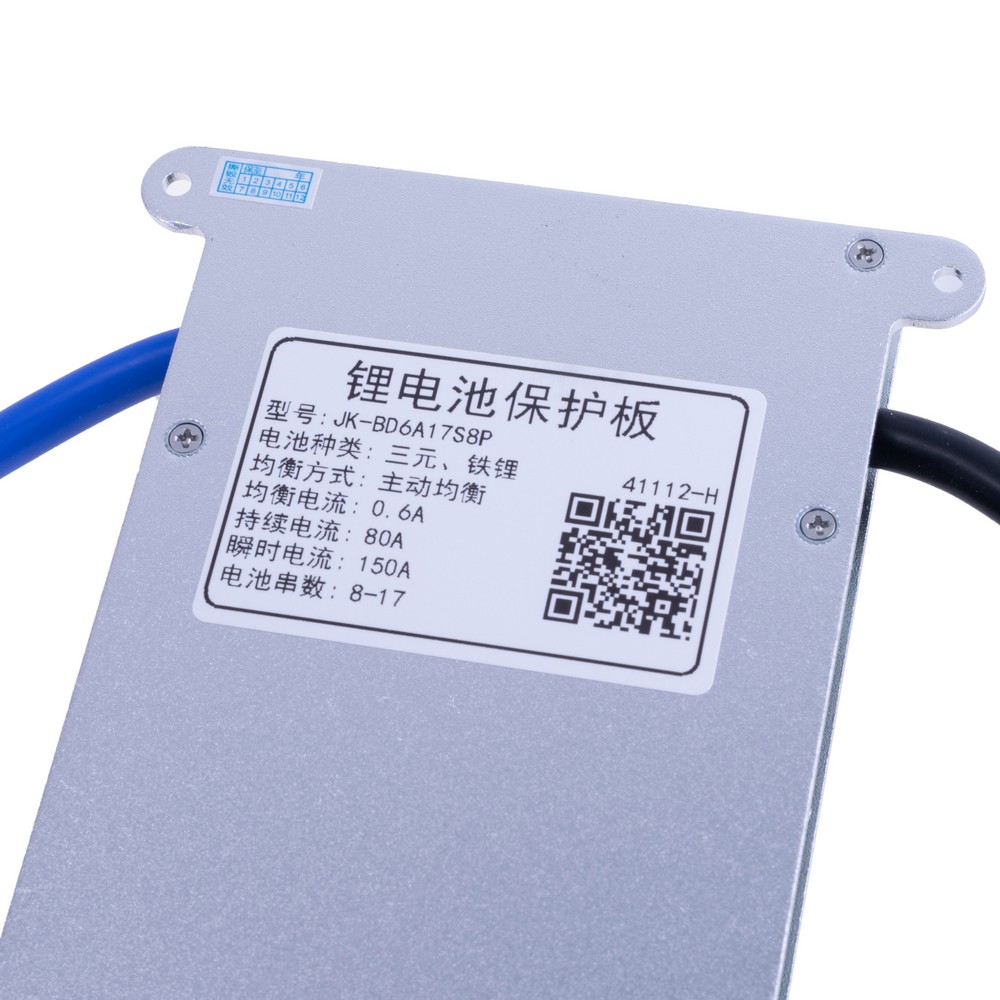 BMS JK-BD6A17S8P V17 (Li-Ion/LiFePo4/LTO 8S-17S; Balancer 0.6A; Charge/Discharge: 80A; BT/RS485)