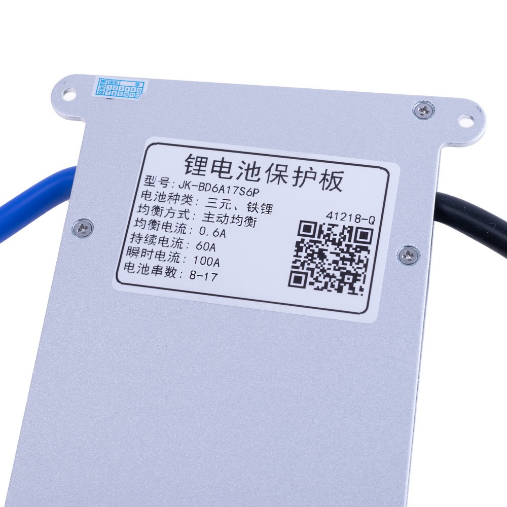 BMS JK-BD6A17S6P V17 (Li-Ion/LiFePo4/LTO 8S-17S; Balancer 0.6A; Charge/Discharge: 60A; BT/RS485/Heating)