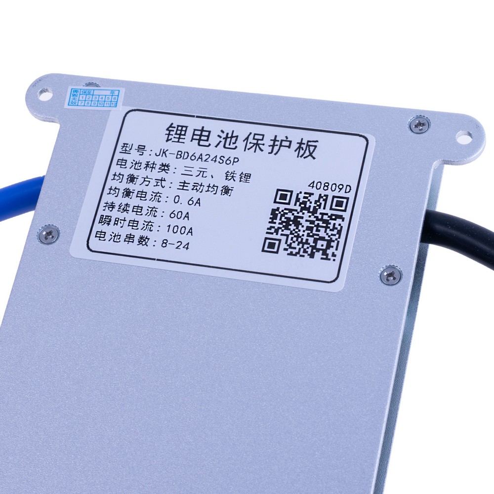 BMS JK-BD6A24S6P (Li-Ion/LiFePo4/LTO 8S-24S; Balancer 0.6A; Charge/Discharge: 60A; BT/RS485)