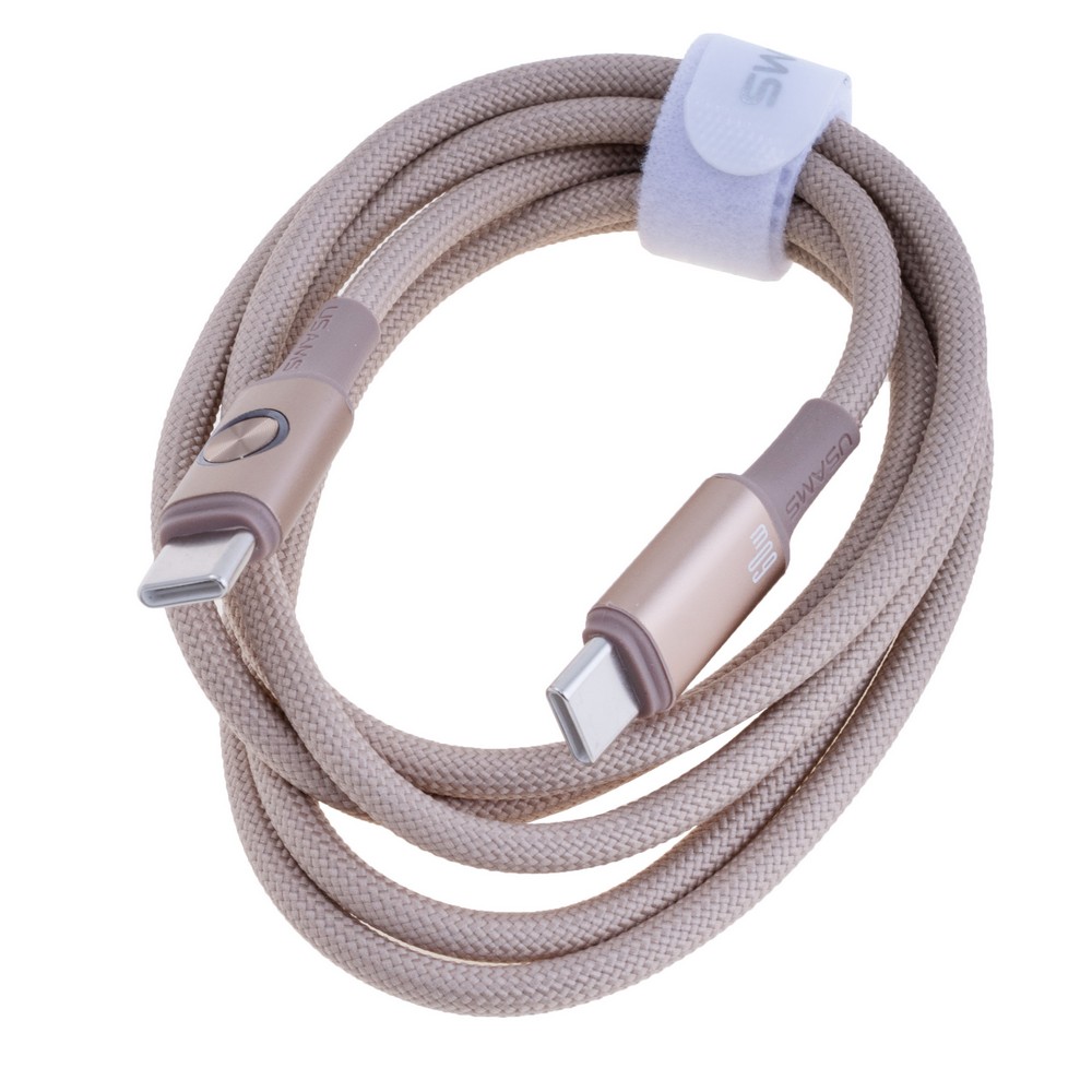 SJ752 60W Aluminum Alloy Data Cable With Colorful Light Type-C To Type-C 1.2m - Huan Series (SJ752USB02 Titanium – USAMS)