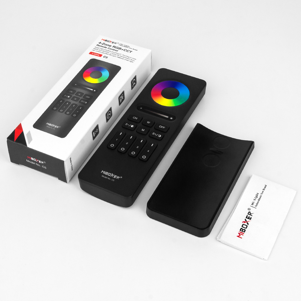 4-зонний пульт керування температурою та яскравістю  RGB+CCT 2.4G, C5 Black