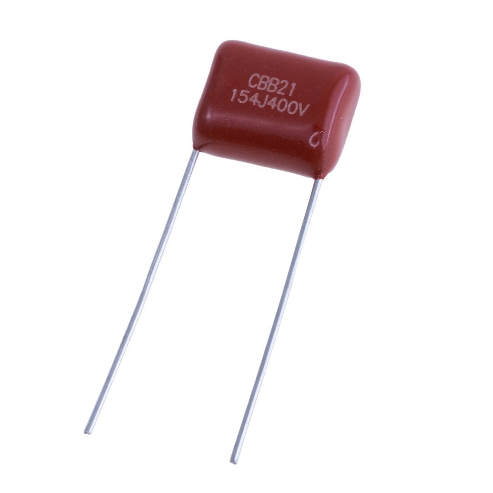 CBB21 150nF 400V J(±5%), P=10mm, 12x10x6mm CBB21-154J400VP10 конденсатор плівковий