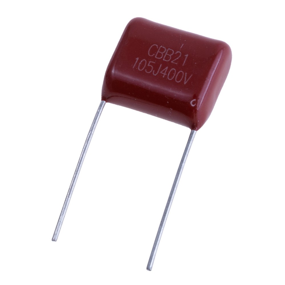 CBB21 1µF 400V J(±5%), P=15mm, 17x15x8mm CBB21-105J400VP15 конденсатор плівковий