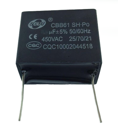 10uF 450VAC ±5% CBB61 48x25x35, конденсатор пусковий CBB61-106J450V