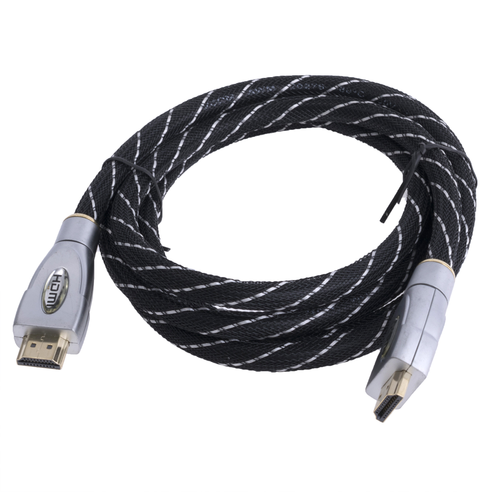 Кабель HDMI 1.4, вилка HDMI з обох сторін, довжина 1,8 м, чорний-сірий (CG571W-018-PB)