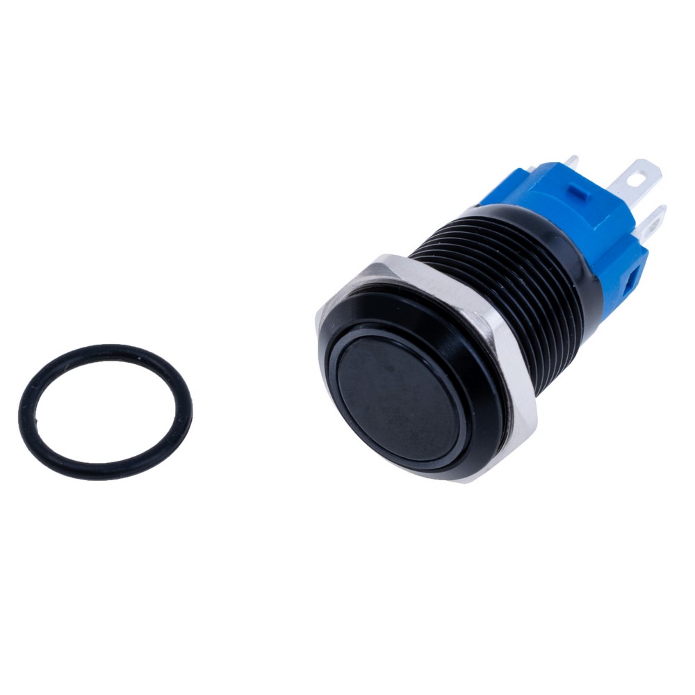 Кнопка антивандальна з фіксацією SPDT з червоним підсвічуванням 12V, LAS3-16F- W11EL-A