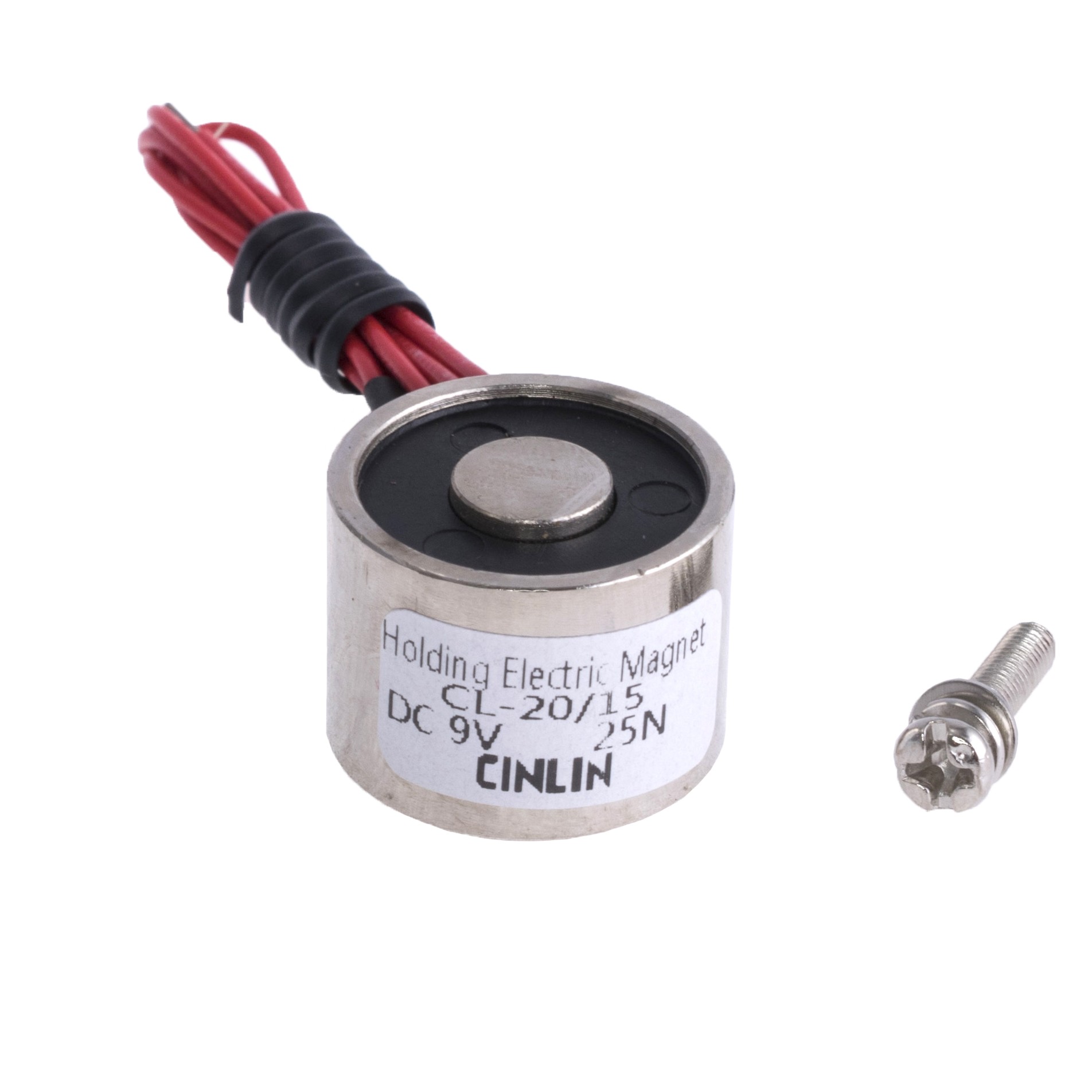 Електромагніт CL-P 20/15 9V 3W 2,5kg/25N (Cinlin) Електромагніт CL-P 20/15 9V 3W 2,5kg/25N (Cinlin)