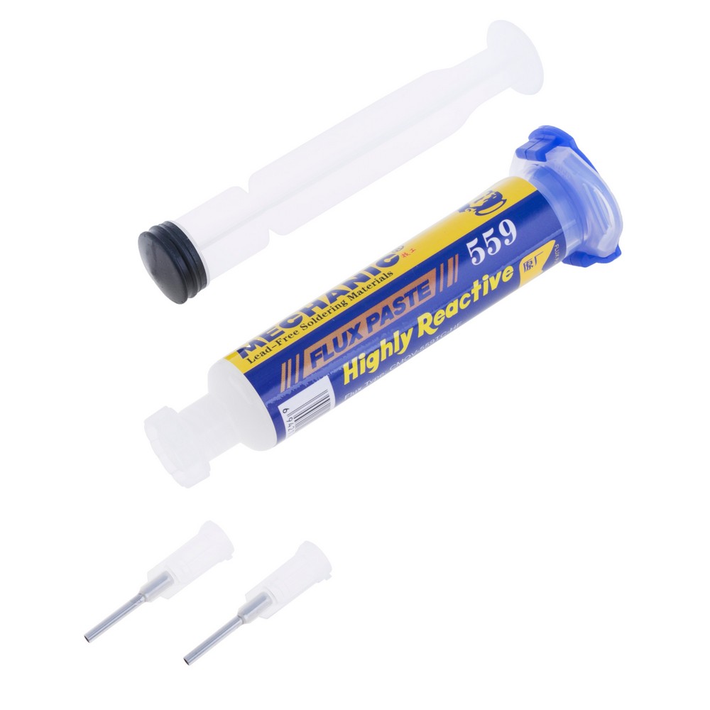 Флюс високоактивний, пластиковий поршень та насадки, high reactive CMOV-559TC-HF, 10cc -Mechanic